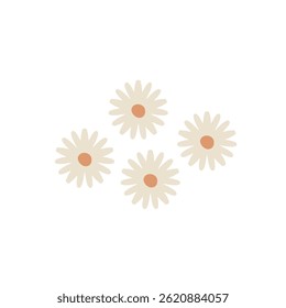 Simple Abstract Botanical Floral Isolated On White Background. Vector