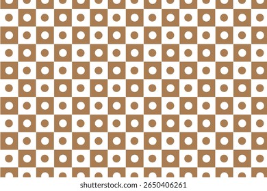 simple abstract brown white polka square pattern brown and white checkerboard with dots