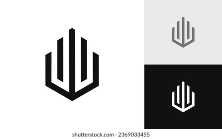 Diseño del logotipo de un edificio abstracto simple