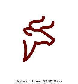 simple abstract bull line icon logo vector design, modern animal Toro or taurus logo minmal pictogram design