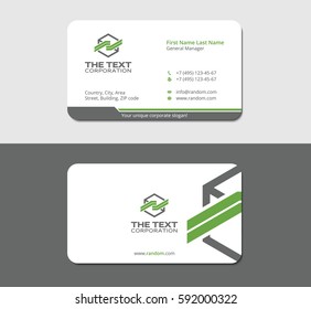 simple and abstract business card template for your company, gray background in mockup