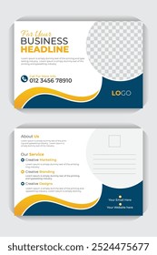 Postal de negocios simple y abstracto o diseño de Plantilla EDDM. Folleto de la postal, diseño profesional de la postal del negocio, diseño único de la postal del estilo para su negocio
