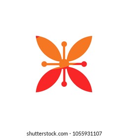 Simple abstract butterfly wing logo design 