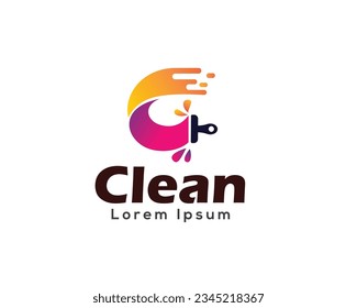 simple abstract c initial brush logo design template illustration inspiration