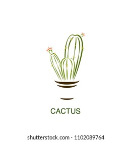 Simple abstract cactus logo, icon vector design element