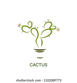 Simple abstract cactus logo, icon vector design element