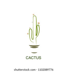 Simple abstract cactus logo, icon vector design element