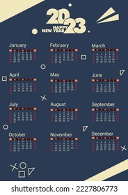 Simple abstract Calender 2023 design element