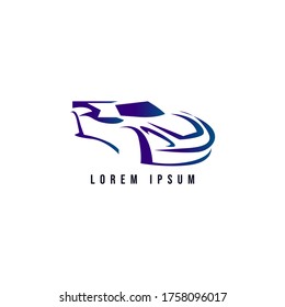Simple Abstract Car logo With Colorful