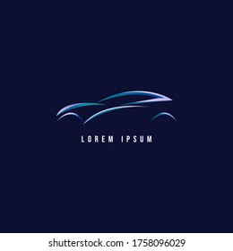 Simple Abstract Car logo With Colorful