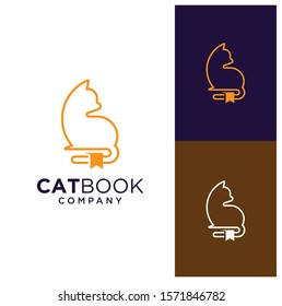 simple abstract catbook company logo design template