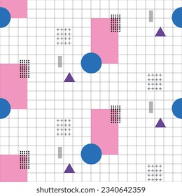 Simple abstract checkered menialism. Memphis style.Pattern.