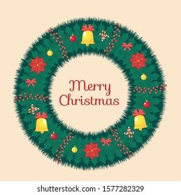 simple abstract christmas wreath background design template