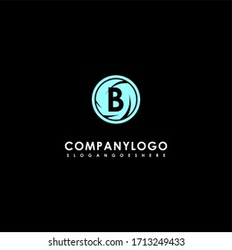 Einfaches abstraktes kreisgrünes B-Logo, kreatives Designkonzept