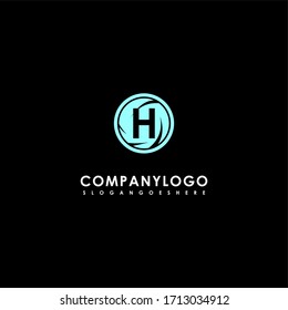 Diseño creativo de la letra del logotipo H de círculo abstracto simple