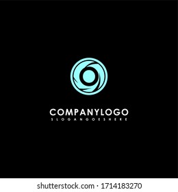 Simple abstract circle green O logo letter creative design concept