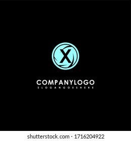 Concepto de diseño creativo con el logotipo de la letra X de círculo abstracto simple