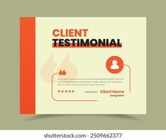 Simple abstract client feedback or testimonial social media template design