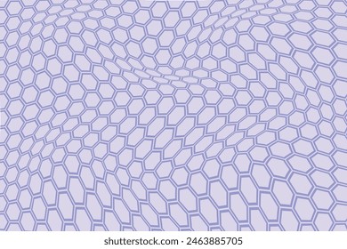 simple abstract cold lite violet color polygon hexagon wavy distort pattern on lite sky color background
