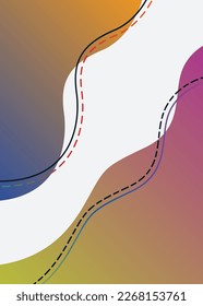 Sencilla armonía de colores abstractos combinando con trazos de curvas y guiones