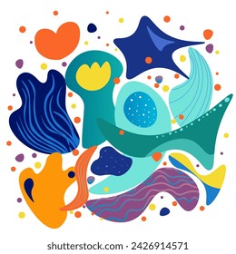 simple abstract color spots and shapes