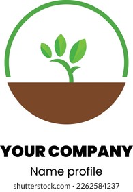 simple abstract colored seed little tree logo
