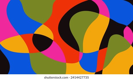 Abstract Polygon Color Background, With Brightly Colored Triangles