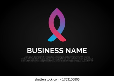 Simple Abstract Colorful Fish Icon Initial Logo Concept For Your Company, Business, Association, Organization, Institution or Product. Ready For Use. Modern Initial Logo