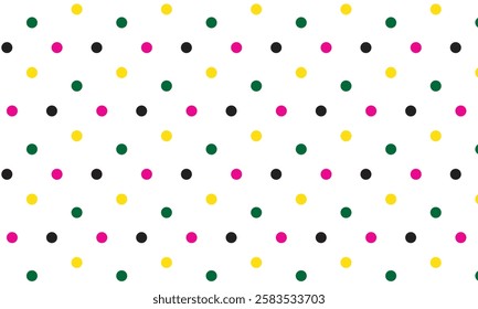 simple abstract colorful polka dot seamless pattern on fabric texture