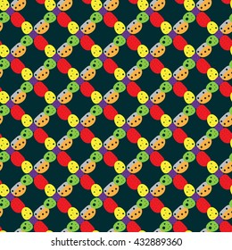 Simple  abstract colorful seamless pattern for children. Vector illustration. 