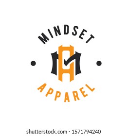 simple abstract colourfull mindset apparel logo design template