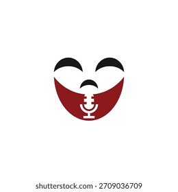 simple and abstract comedy podcast logo