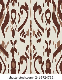 Simple abstract contemporary seamless pattern. Hand-drawn flower and leaf shape textures. Repeatable vibrant boho prints. Vector illustration