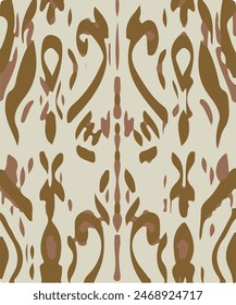 Simple abstract contemporary seamless pattern. Hand-drawn flower and leaf shape textures. Repeatable vibrant boho prints. Vector illustration