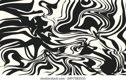 Simple abstract contemporary seamless pattern. Hand-drawn fluid marble textures. Repeatable futuristic boho prints. Vector illustration