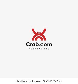 simple abstract crab logo design vector