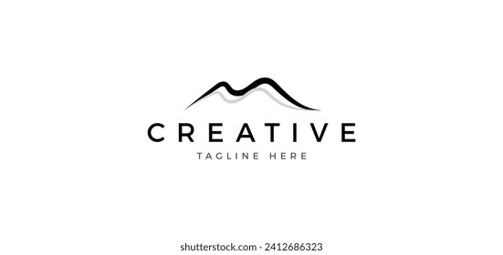 Simple abstract creative mountain logo vector.