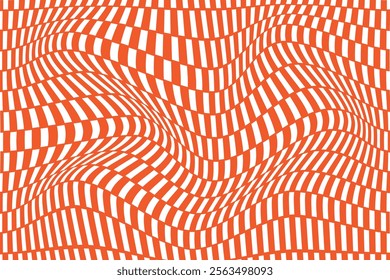 simple abstract creative orange color small short line wavy pattern an orange background with geometric lines and a white zigzag pattern