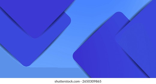 Simple abstract curve rectangle blue background with shadow overlap shapes.