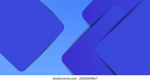 Plano de fundo azul do retângulo de curva abstrata simples com formas de sobreposição de sombra. eps 10