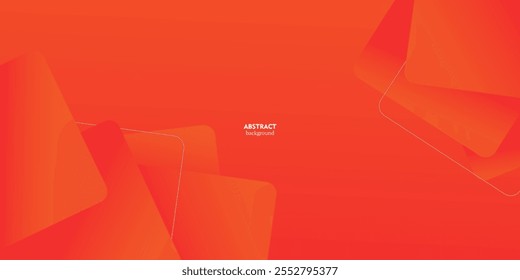 Simple abstracto curvado rectángulo de fondo naranja con sombras de forma superpuesta. Diseño naranja colorido con patrón simple. Concepto simple y moderno. Eps10