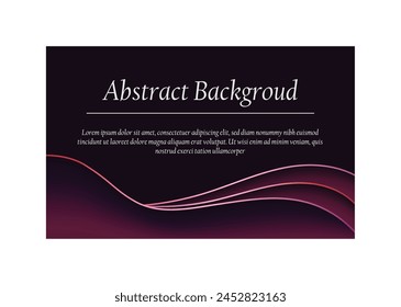 Simple abstract curved red and purple combination on black background