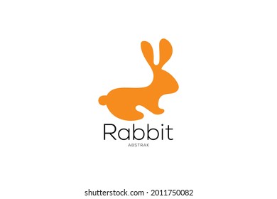 
simple abstract cute bunny logo. vector illustration of cute bunny.
