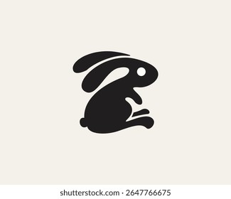 simple abstract cute rabbit logo icon symbol design template illustration inspiration