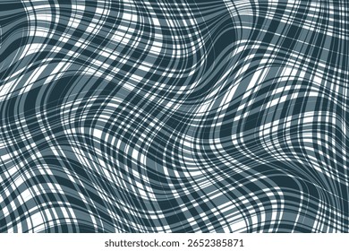 simple abstract dark blueberry ancient color creative geometric thin to thick wavy line plaid check pattern wavy grid lines abstract graphic with distorted plaid texture