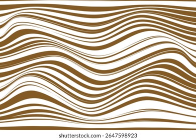 simple abstract dark brown color thin to thick horizontal wavy distort line pattern abstract wavy line composition in brown and white