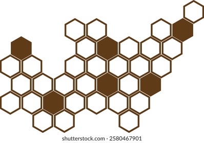 simple abstract dark chocolate color creative geometric hexagon honeycomb polygon pattern art