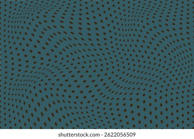 simple abstract dark color creative geometric small polka dot wavy pattern abstract dot wave texture with teal and brown tones