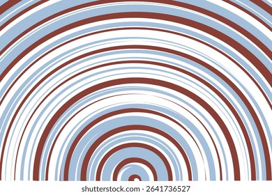 simple abstract dark and light color thin to thick half circle line pattern concentric arcs in blue and brown