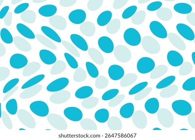 Pequeño patrón de distorsión ondulado de lunares abstracto abstracto de color azul azulado y elipses de color azul claro